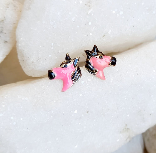 Pink Unicorn Earrings