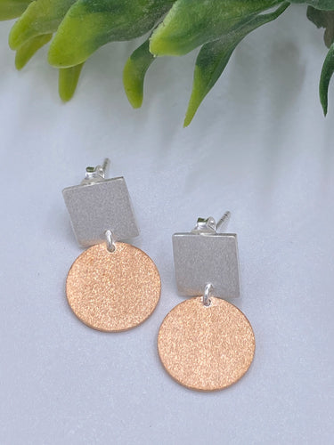 Rose gold dangle earrings