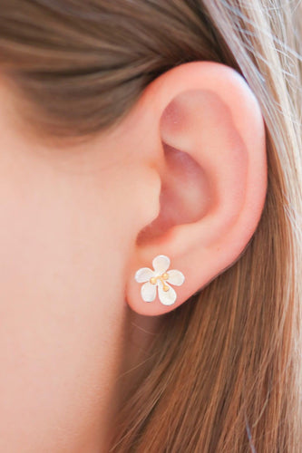 Brushed silver and gold flowers